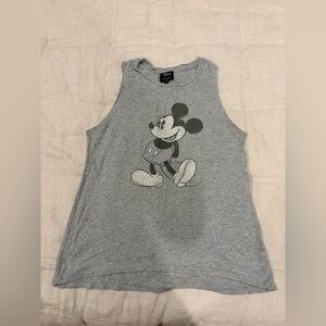 Disney Woman Gray Tank Top with Mickey Mouse